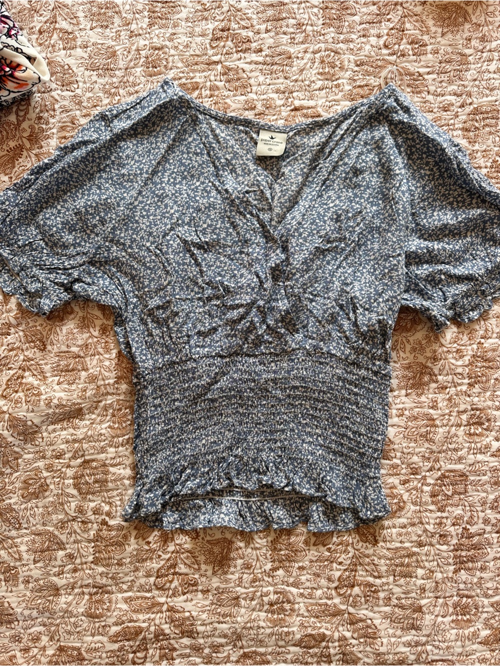 Paper Crane Blue Floral shirt